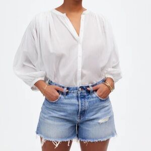 Madewell Curvy Brynn‎ Short Hallstead Wash Cut Off Raw Hem NWT Size 31 (US 12)